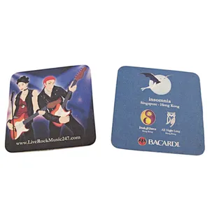 Eco-friendly Custom Logo Absorbent Paper Cheap Coasters in Bar