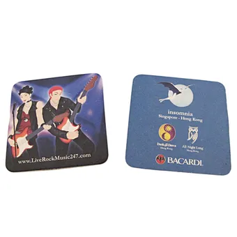 Eco-friendly Custom Logo Absorbent Paper Cheap Coasters in Bar